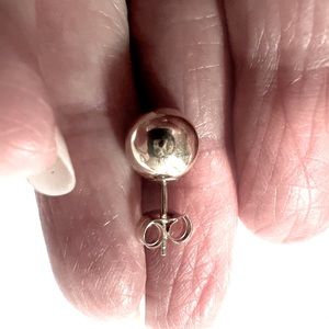 14K Gold Ball Stud Single Earring, Plus 14K Back